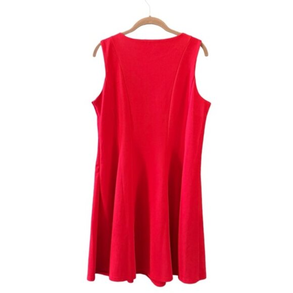 Charlie Page Red Sleeveless Fit & Flare Dress Women’s L - Picture 8 of 10
